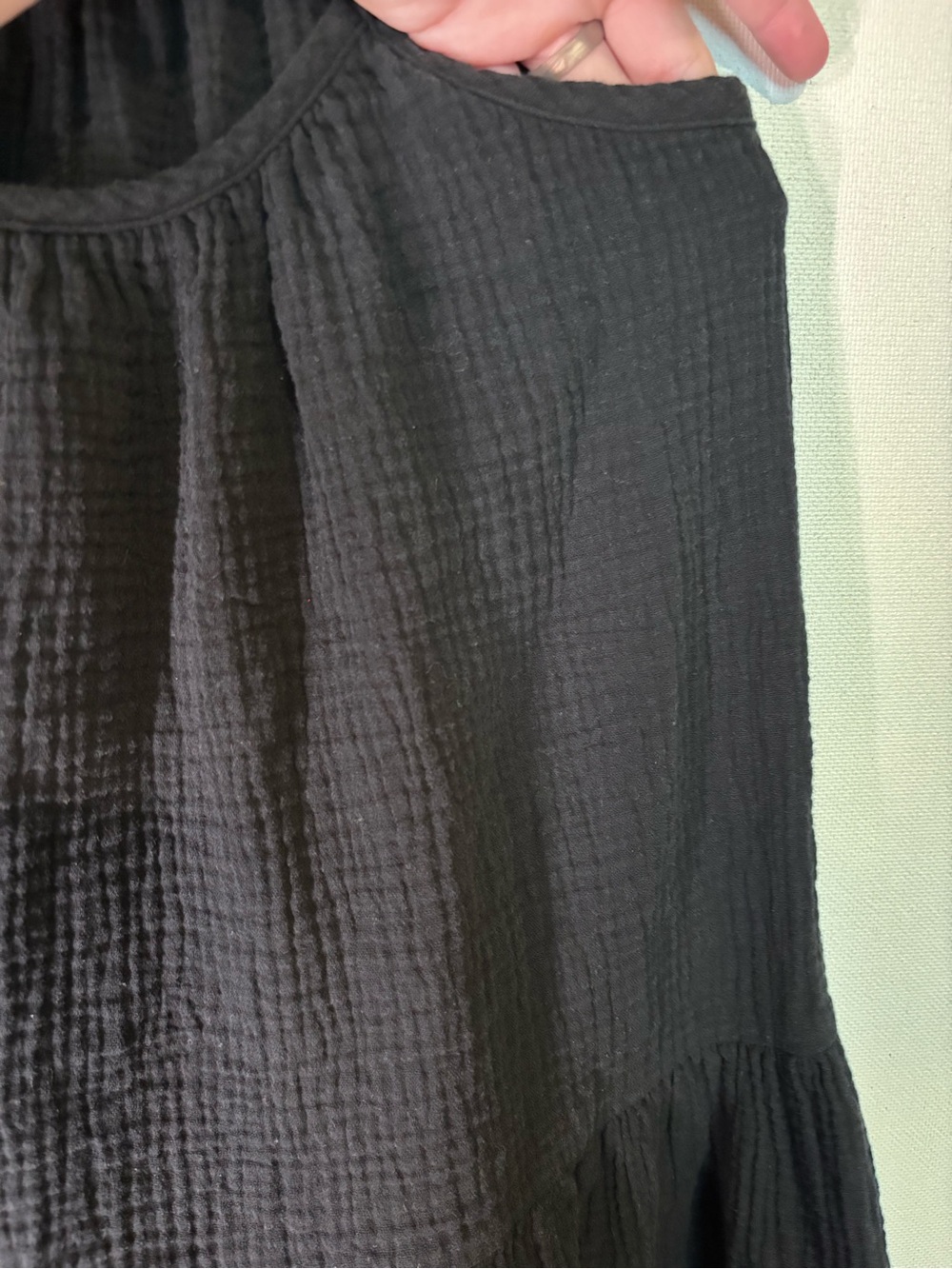 Banana Republic Black Tiered Midi Dress with Ruffle Straps - Picture 3 of 5